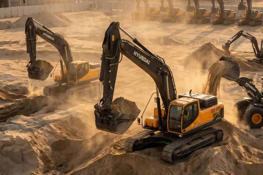 excavator on UAE construction site
