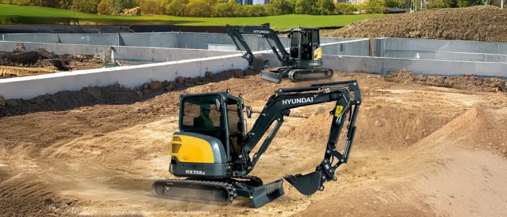 mini excavator for trenching and utility work