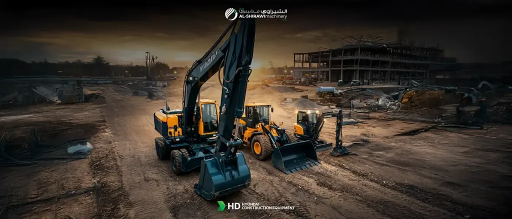 excavator working on a construction site in the UAE