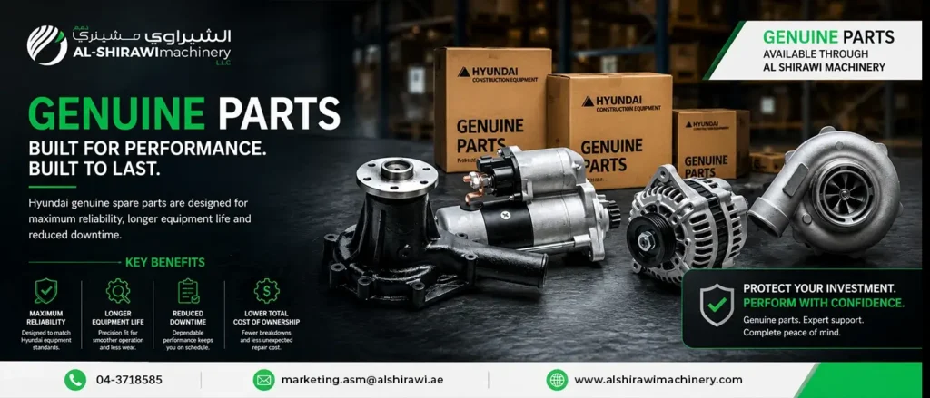 Hyundai genuine spare parts for heavy equipment UAE