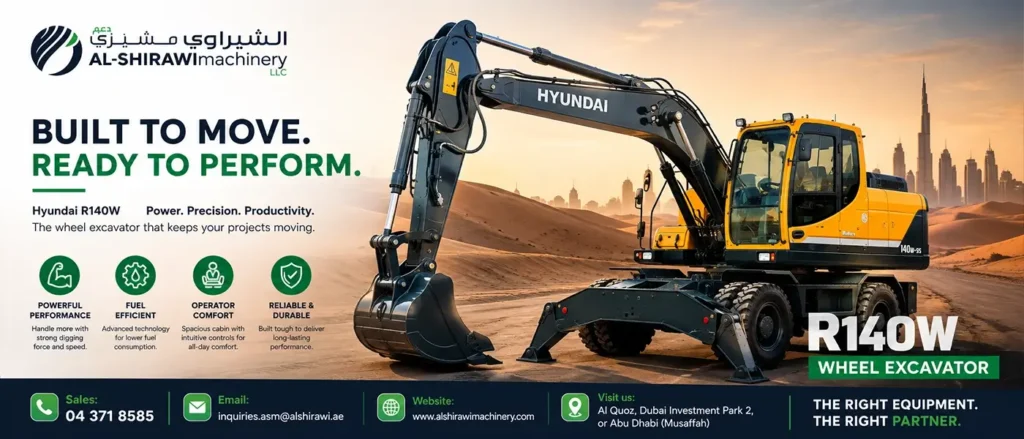 Hyundai wheeled excavator for sale in UAE