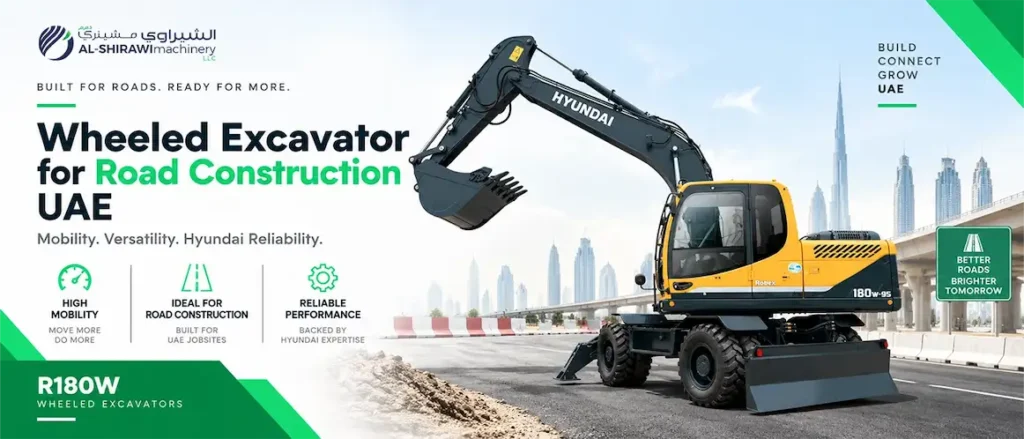 wheeled excavator for road construction UAE